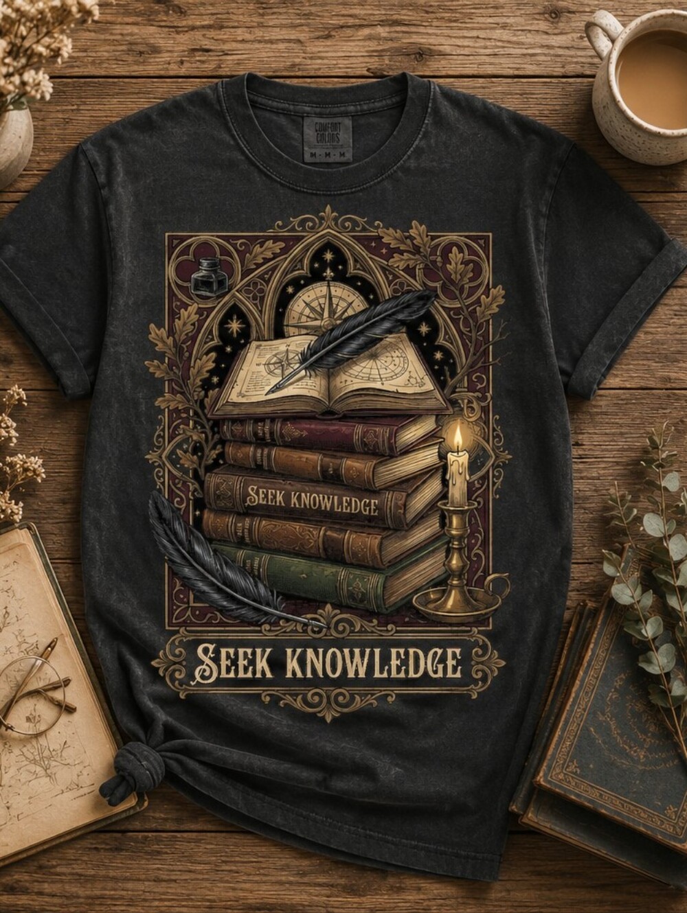 Comfort Colors 1717 | Seek Knowledge Tee | Book Lover Shirt